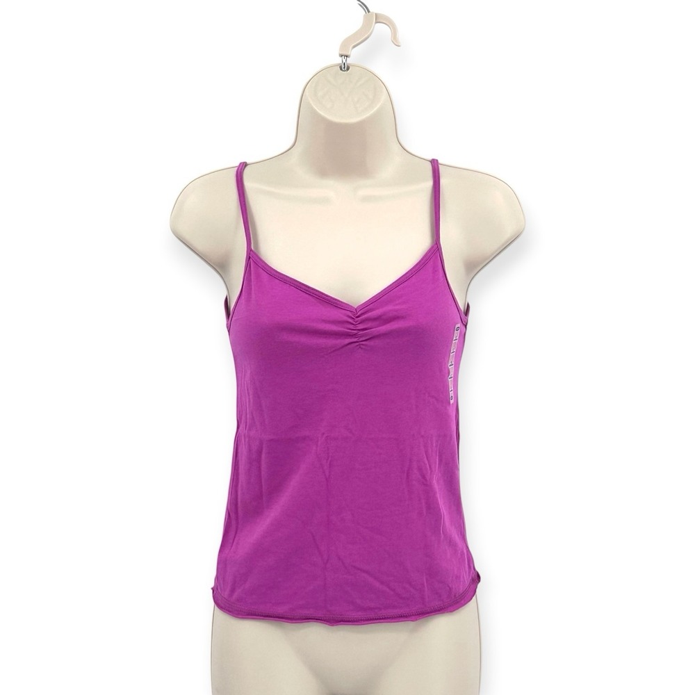 Vintage Y2K Old Navy Tiny Fit Ruched Cami Tank Top Women's Small Pink NWT - Picture 2 of 9